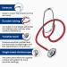 Dixie EMS Lightweight Single Head Stethoscope - Latex-Free for Doctors, Nurses, Students - Red - Buy Online on SooperMarket.com