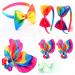 Rainbow Loop Hair Straps - 4 Pack Colorful Satin Hair Bands for Women & Girls | Large Rainbow Hair Ropes - Buy Online on SooperMarket.com