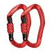XINDA 22KN Screw Locking Carabiner Clip - Offset D Shaped Climbing Carabiner CE UIAA Certified, Heavy Duty Aluminium Carabiner for Rock Climbing,Rappelling,Hammock,Hiking,Camping,Arborist Gear 2 pcs Red