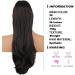 PORSMEER 26 Black Drawstring Ponytail Extension - Synthetic Hairpiece for Women/Girls, Natural Straight Wavy End, Daily Use/Party - Black-2 - Buy Online on SooperMarket.com