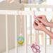 Vicloon Silicone Toy Clip 2Pcs - Food Grade Pacifier & Sippy Cup Straps | Adjustable Stroller & Baby Toy Anti-Drop Chain - Bear-Pink/Apricot - Buy Online on SooperMarket.com