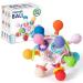 KMMIFF bite toy baby bite ring made of silicone bpa-free greipling dental aid to stimulate and relax soft teeth toys Teether ball baby gift from 3 months pink