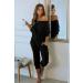 PRETTYGARDEN Women's Ribbed Off Shoulder Tracksuit Set - Black, Large - Buy Online on SooperMarket.com
