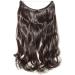 Wire in Hair Extensions No Clip in Curly Wavy Hairpieces Invisible Natural Hair Extension 20" - Dark Brown - Buy Online on SooperMarket.com