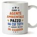 MUGFFINS Environmental Agent Man Mug - in Italian - Tutti ti Hanno messo in Guardia - Funny Gift for Colleagues - Ceramic 11oz Mug Agente Ambientale_masc