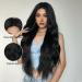 28-Inch Black Wig for Women - Natural Look, Synthetic Long Wavy, Heat Resistant, Perfect for Daily & Party Wear - Buy Online on SooperMarket.com