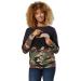 HAPPY MAMA Women's Maternity Nursing Cotton Sweatshirt Zip Front Colorblock 1285 8 Graphite & Black