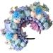 JSGHGDF Bridal Garlands Florals Crown Wedding Flower Headband Beach Wreath Hairband Girls Hair Accessory Women Head Hoop Props Blue - Buy Online on SooperMarket.com