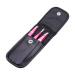 3 parts/set of stainless steel tweezers set flat lace/lace/sloping tip eyebrows facial hair removal for at home gift (rose red)