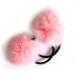 REYIN-CHHN A Pair of Lovely Pom Pom Hair Bands Decorative Pom Poms Band - 2 Inch Pom Pom (Baby Pink)