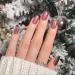 Short False Nails 24PC Fake Nails Short Holographic Red Color Press On Nails Short With Glue Stickers French Stick On Nails For Women Elegant Touch Nails For Party Daily (JP1979)
