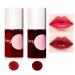 2 Pack Lip Tint Stain Set Multi-use Lip and Cheek Tint Moisturizing Liquid Blush and Lip Paint High Pigment Vivid Color Long-Lasting Weightless Lipstick Lip Tint Lacquer Makeup (Strawberry & Cherry)