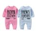 culbutomind Baby Twins Bodysuit Born Together Friends Forever Newborn Baby Unisex Romper Cute Outfit With Hat Set Multicoloured BFT 6-9 Months