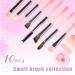 Travel Makeup Brush Set - 10 Mini Brushes with Case | Foundation Blending Eyeshadow & Blush | Perfect Makeup Gift (Pink - Buy Online on SooperMarket.com