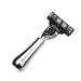 Shaving Razor with PU Storage Bag - Portable Metal Safety Beard Razor & Mustache Removal Tool | Washable & Detachable 3 Blades in Silver - Buy Online on SooperMarket.com