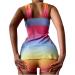 TUNUSKAT Women's Gradient Tankini Bathing Suit - V-Neck Wrap Swimsuit with Boxer Pants - X-Large, Pink - Buy Online on SooperMarket.com