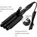 3 Barrel Curling Iron 25mm Crimper with Adjustable Temperature | Fast Heating Ceramic Tourmaline Curling Wand | Includes Heat Resistant Glove - Black - Buy Online on SooperMarket.com