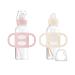 Dr. Brown s Milestones Narrow Sippy Bottle with 100% Silicone Handles Easy-Grip Bottle with Soft Sippy Spout 8oz/250mL BPA Free Light-Pink & Ecru 2 Pack 6m+ 2 Pack Light Pink & Ecru