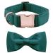 Lionet Paw's dog collar with fly - comfortable silk Christmas dog collar with removable fly for Xlarge dogs neck 40-66cm XL (1 Pack) green