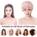 AOOWU Shower Caps 2 Pack Waterproof Bath Caps Large Reusable Shower Hats Elastic Band Double Layers Hair Bath Caps with Soft Ruffled Edge for Women Girls Ladies Spa Salon Home Use 2 Pcs Pink dots + Green dots - Buy Online on SooperMarket.com