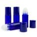 Grand Parfums 30ml 1 oz Empty Glass Refillable Bottle for Essential Oils - Blue with Blue Caps (4-Pack) For Travel Colognes Perfumes 4x Blue