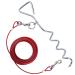 Dog Tie Out Cable and Stake 16ft/30ft Outdoor Dog Leash Chain with Spiral Ground Stake Spike for Dog Playing Camping and Backyard in Ground (32 FT/10 Meter Red) 32 FT/10 Meter Red