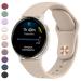 Mugust Garmin bracelet for Garmin Vivoactive 5/3 Garmin Vivomove 3/HR/Luxe/Style Garmin Forerunner 55/245/645 20mm silicone bracelet sports Adjustable replacement watch bracelet milk tea Color