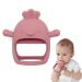 Chick Shape Baby Teething Toys  Never Drop Hand Wrist Teether  Baby Chew Toys for Sucking Needs  Food-Grade Silicone Baby Mitten Teether for Soothing Teething Pain Relief  Easy to Grip (Dark Pink) Chick-Dark pink