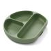 Baby Silicone Suction Plate Divided Plate Non Toxic BPA Free Waterproof Dishwasher Safe Easy Clean up Green