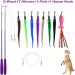 Retractable Cat Toy Wand Bundle - 11 Interactive Feather Toys and Bell Teaser Refills - 7 Worms, 1 Fish - Includes Replacement Line - Fun Exercise Toy for Cats - Buy Online on SooperMarket.com