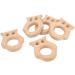 5Pcs Baby Teethers Owl Wooden Chewing Ring | Non-Toxic Robust DIY Jewelry Accessories & Baby Bite Stick - Buy Online on SooperMarket.com