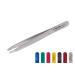 Faude professional tweezers to pluck eyebrows for fine hairs and ingrown hair diagonally completely stainless steel or with Silk Touch coating (colored) (stainless steel)
