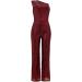 WILLBEST Womens Linen Sleeveless Jumpsuit Dungarees Casual Elastic Waist Adjustable Spaghetti Strap Straight Pants Jumper with Pockets 2137-oyvsw-red-f S - Buy Online on SooperMarket.com