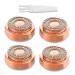 Generation 2 Double Halo Facial Hair Remover Replacement Heads, STOUCH Hair Removal Blades for Women's Painless Epilator for Smooth Finishing and Perfect Touch, As Seen ON TV, Gold Rose 4 Heads