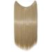 Silk-Co hair extension with rubber band smooth extensions with invisible cord synthetic hair part such as real hair hair sealing hair extensions for women ashblond 50cm 50 cm ashblond
