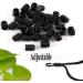 Black Adjustable Silicone Cord Locks - 100PCS | For Fixed and Removable Masks | Anti-Slip Rope Locks | Elastic Buckle Accessories - Buy Online on SooperMarket.com