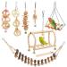 8 Packs Bird Parrot Swing Hanging Toy,Natural Wood Bell Bird Cage Toys for Parrots, Parakeets, Cockatiels, Conures, Finches,Budgie,Parrots, Love Birds, Australian Parrot, Small Birds