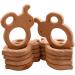 Wendysun 5pcs Cartoon Wood Teether Set - Natural Animal Round Bee Shape Baby Teething Toy - Buy Online on SooperMarket.com