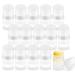15 Pack 1 oz Plastic Deodorant Containers Empty Small Round Twist-Up Solid Stick Tube Container for Homemade Deodorant Shaving Soap Stick Heel Lip Balm Solid Lotion Bars-Top Filling Clear