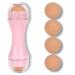 Oil-absorbing volcanic face with 4 interchangeable volcanic balls oil-absorbing volcanic face scooters made of natural volcanic stone face roller oil absorbent (pink)