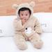 Newborn Cartoon Bear Snowsuit | Baby Winter Coat Footed Romper | Khaki 6-9 Months - Buy Online on SooperMarket.com