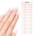 French Semi Cured Gel Nails Strips 20 Stickers Nail Wraps Soft Self-Adhesive Gel Nail Stickers Salon-Quality Gel Nail Strips for Nails French Tip Manicure UV/LED Lamp Required (French-265)