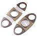 amropi Cigar Cutter Guillotine Stainless Steel Checkered Cigar Clippers in Gift Pouch 2 Pack (Gold Checkered x 2)