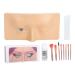 Dekaim Makeup Practice Board Silicone Face Eye Makeup Practice Board with Eyeshadow Brush for Self-taught or Professional Enthusiasts (White Skin)