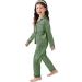 SWOMOG Kids Silk Pyjama Set - Unisex Satin Long Sleeve Button Down PJs for Children - 4-5 Years, Matcha - Buy Online on SooperMarket.com