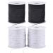Stretchy String for Bracelets, 4 Rolls 1 mm Sturdy Elastic String Elastic Cord for Jewelry Making, Necklaces, Beading (2 Black+ 2 White)