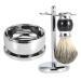 Professional Mens Shaving Kit: Faux Badger Hair Brush Alloy Soap Bowl & Stand Holder - Perfect for a Luxurious Grooming Experience - Buy Online on SooperMarket.com