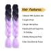 Buy Purple Kanekalon Braids Extensions | 24 Jumbo Box Braids Ombre Hair | 6-Pack Synthetic Hair for Crochet Braids (Black-Purple) - Buy Online on SooperMarket.com
