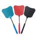 3 pieces of fly swatter manual extendable fly catcher stainless steel flying tapper fly gossip for flies mosquitoes and insects (black red blue)