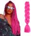prinfantasy Braiding Hair Long Braid Hair Extensions Synthetic Braiding Hair Hot Pink Halo Hair Extension DIY Braiding Hair Pink Hair Extensions GBBZ018 GBBZ018 24 inch